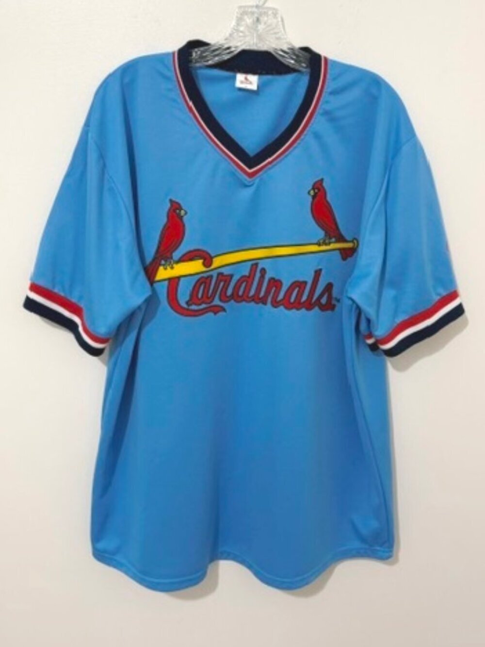 St. Louis Cardinals Light Blue Embroidered Phillips 66 Baseball Jersey Size XL